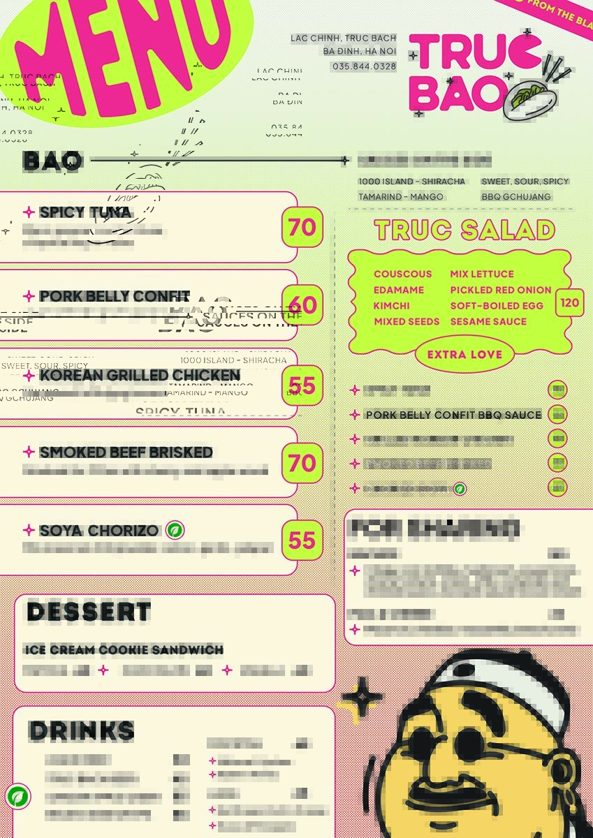 Truc Bao Menu August 2024 English