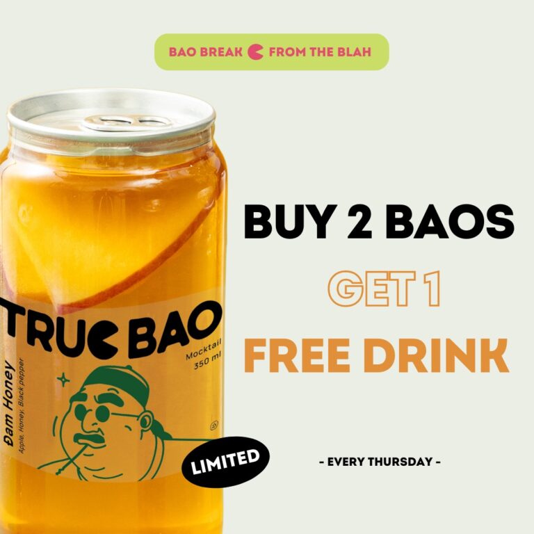 Truc Bao Thursday Promotion, buy two baos, get one free drink